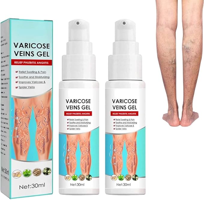 2 x VeinCare Gel Moderato, Crema per Vene Varicose, Trattamento per le Vene Varicose delle Gambe, Gel Lenitivo per Vene Varicose, Migliora la Circolazione Sanguigna e Allevia il Gonfiore.